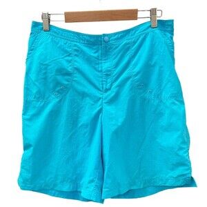 LANDS END Outdoor Size 10 Turquoise Blue Swim Beach Trunk Casual Shorts Womens